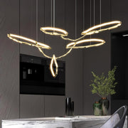 Cloud Rings Series Brass Chandelier-DWHOME