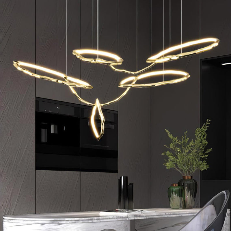 Cloud Rings Series Brass Chandelier-DWHOME