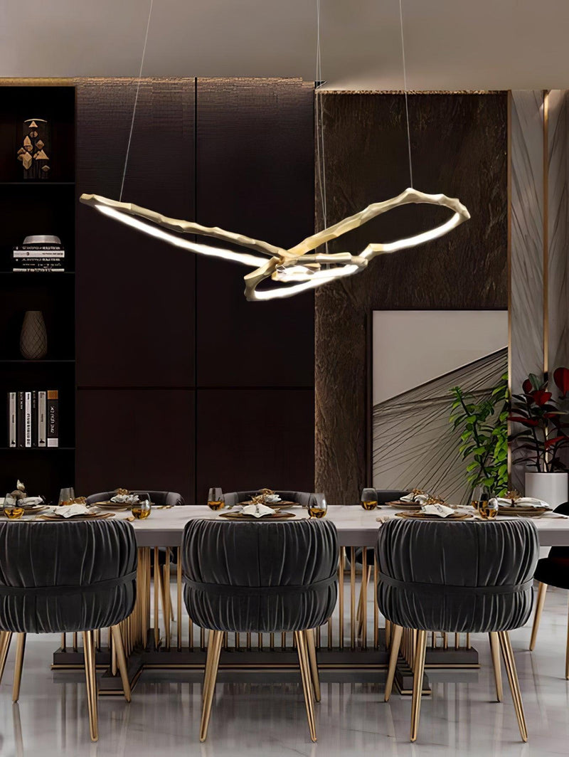 Cloud Rings Series Brass Chandelier-DWHOME