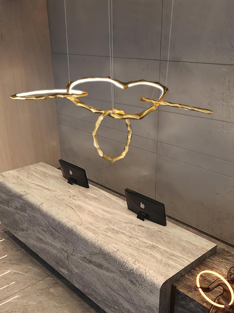 Cloud Rings Series Brass Chandelier-DWHOME