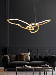 Cloud Rings Series Brass Chandelier-DWHOME