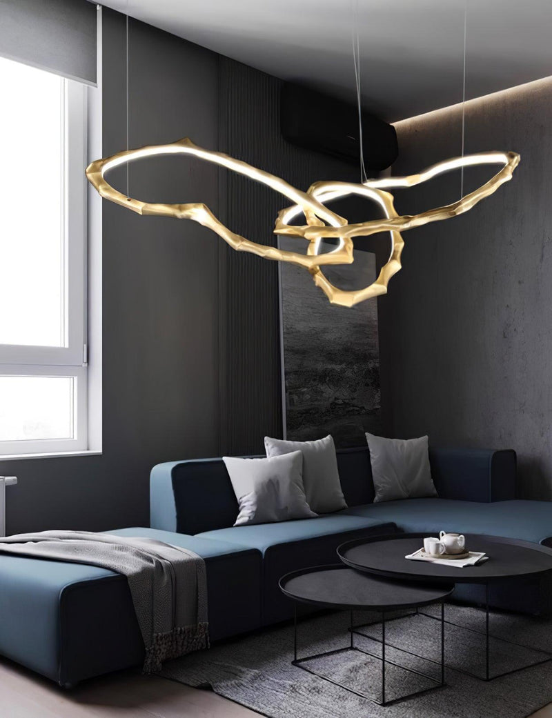 Cloud Rings Series Brass Chandelier-DWHOME