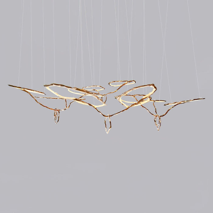 Cloud Rings Series Brass Chandelier.