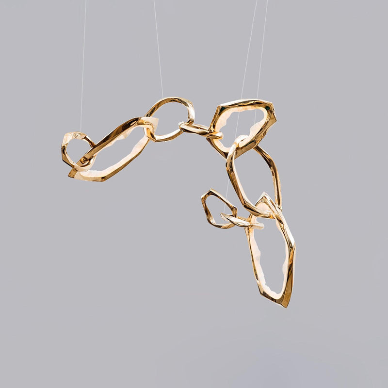 Cloud Rings Series Brass Chandelier-DWHOME