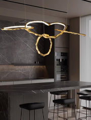 Cloud Rings Series Brass Chandelier-DWHOME