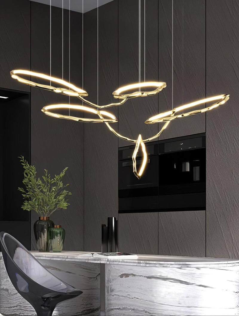 Cloud Rings Series Brass Chandelier-DWHOME