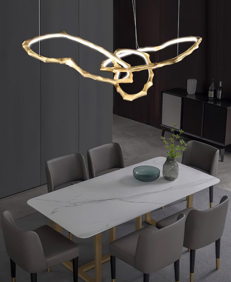 Cloud Rings Series Brass Chandelier-DWHOME