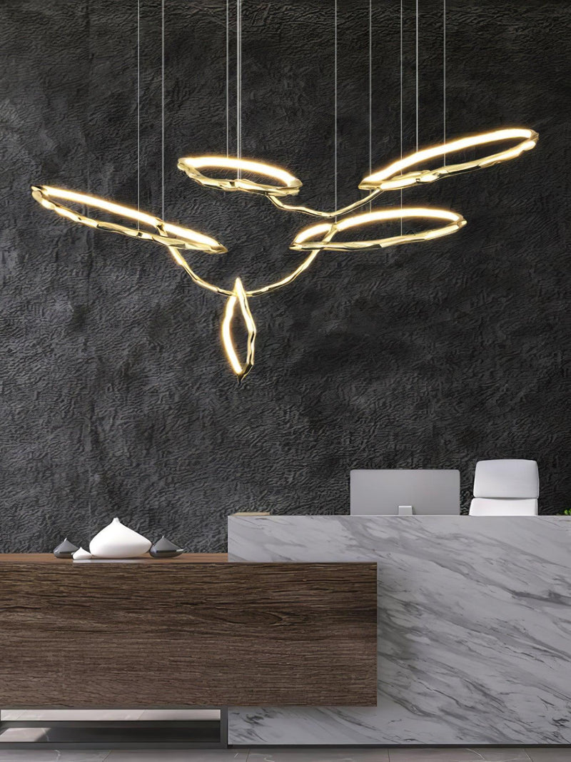 Cloud Rings Series Brass Chandelier-DWHOME