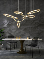 Cloud Rings Series Brass Chandelier-DWHOME