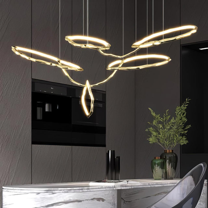 Cloud Rings Series Brass Chandelier-DWHOME