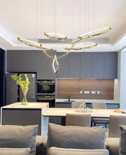 Cloud Rings Series Brass Chandelier-DWHOME
