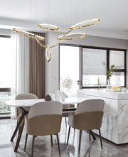 Cloud Rings Series Brass Chandelier-DWHOME