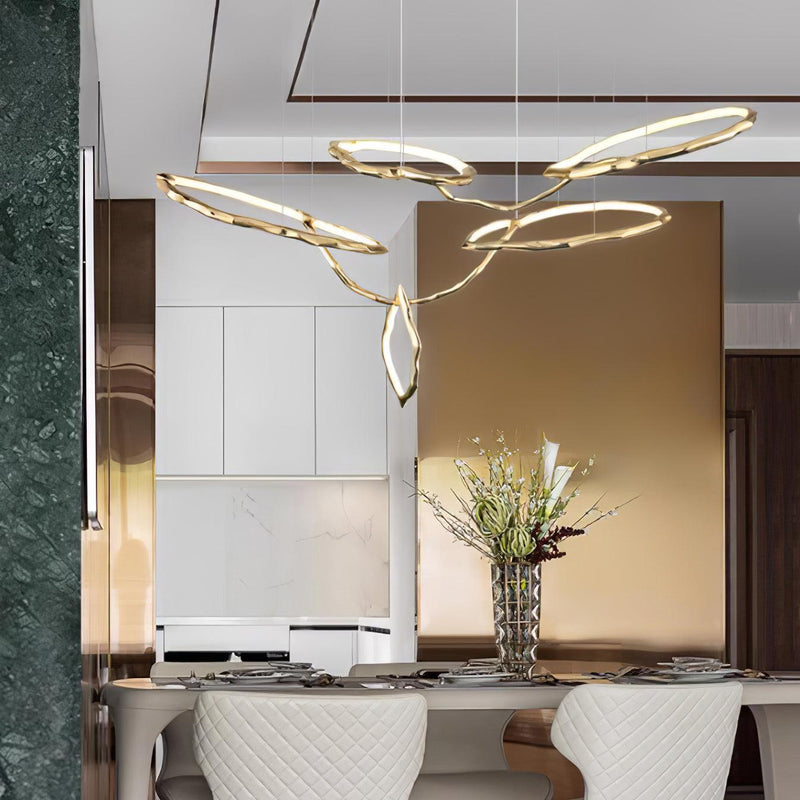 Cloud Rings Series Brass Chandelier-DWHOME