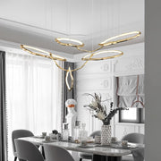 Cloud Rings Series Brass Chandelier-DWHOME
