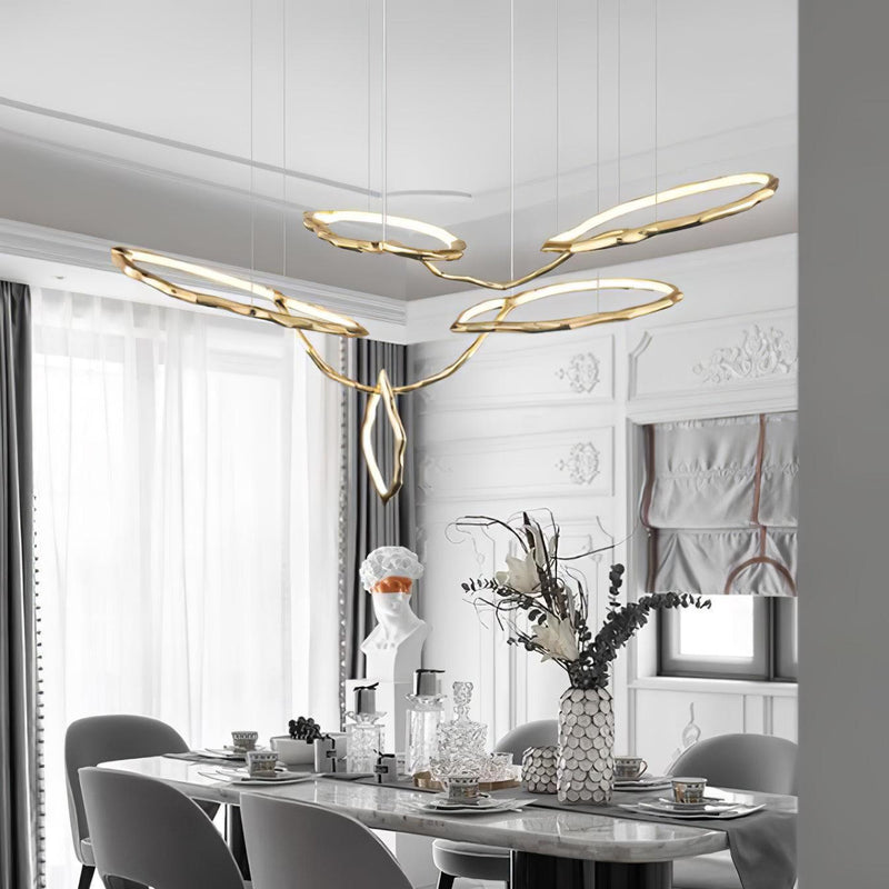 Cloud Rings Series Brass Chandelier-DWHOME