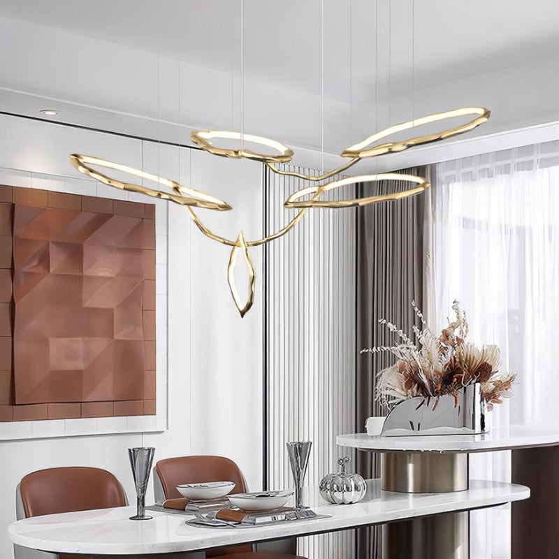 Cloud Rings Series Brass Chandelier-DWHOME