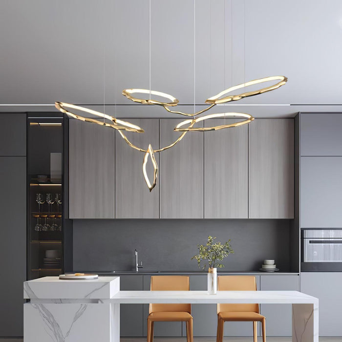 Cloud Rings Series Brass Chandelier - DWHOME