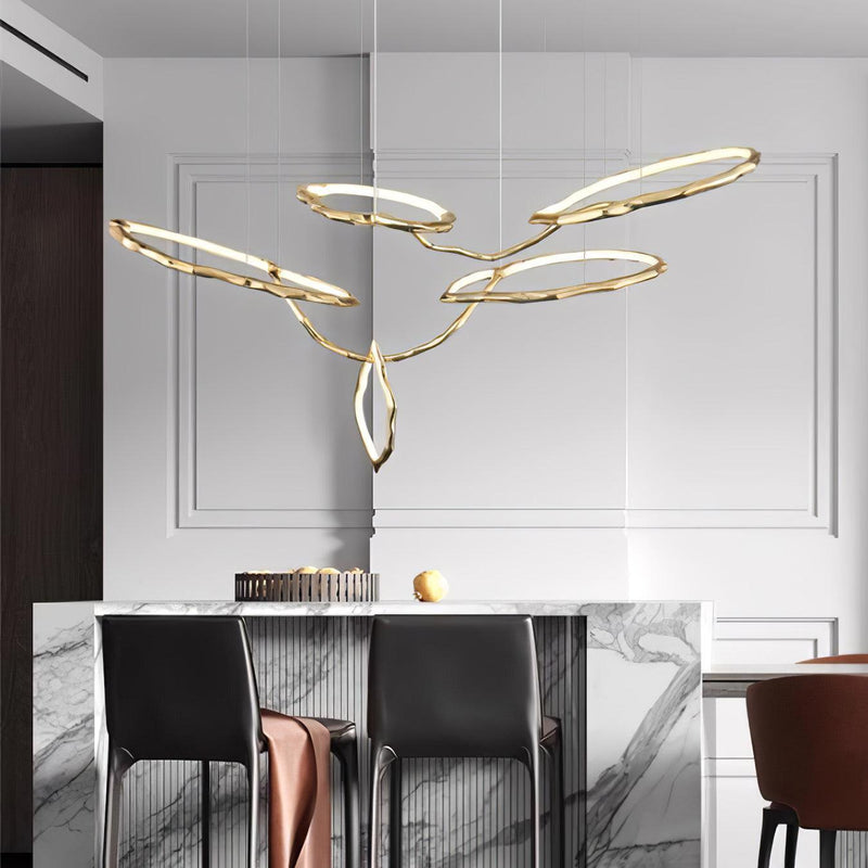 Cloud Rings Series Brass Chandelier-DWHOME