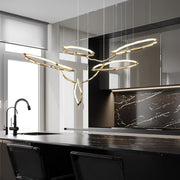 Cloud Rings Series Brass Chandelier-DWHOME