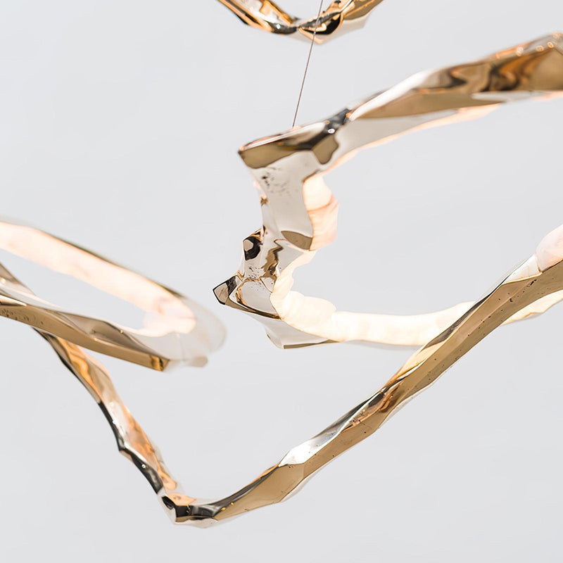 Cloud Rings Series Brass Chandelier-DWHOME