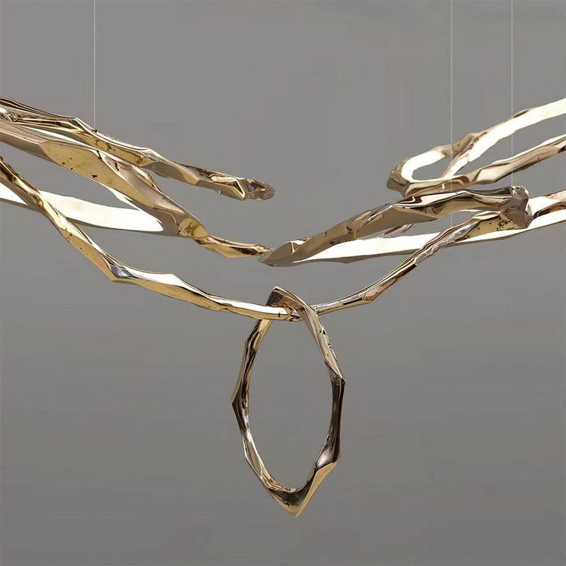 Cloud Rings Series Brass Chandelier-DWHOME