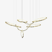 Cloud Rings Series Brass Chandelier-DWHOME