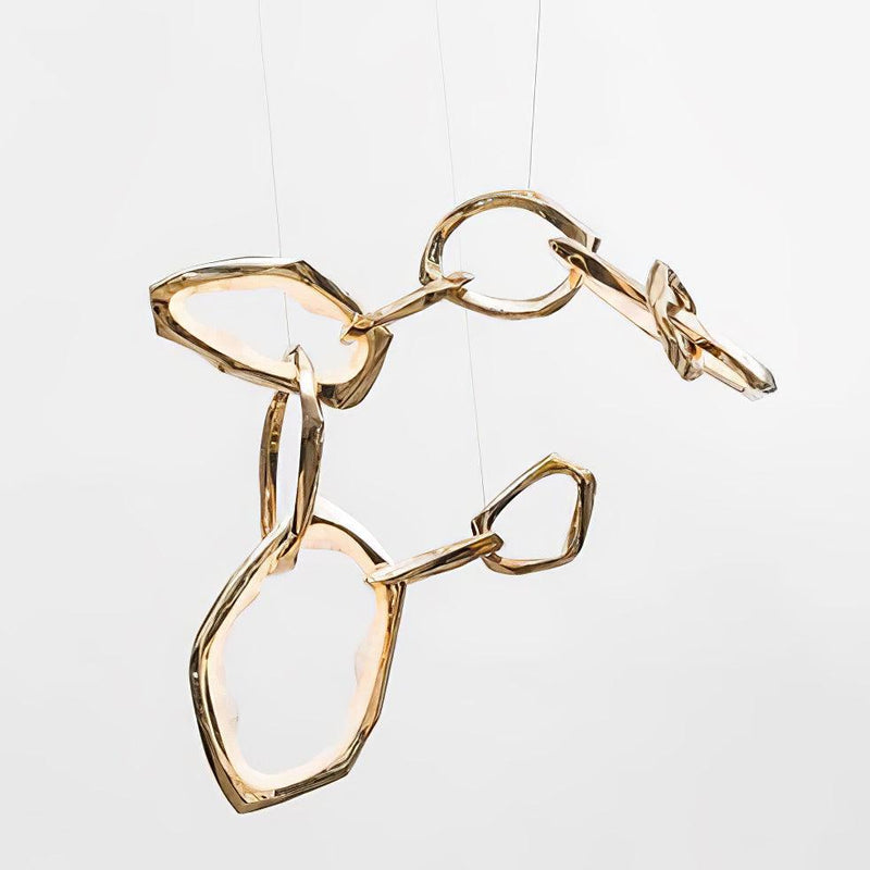 Cloud Rings Series Brass Chandelier-DWHOME