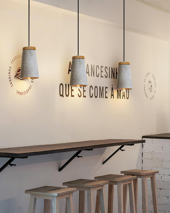 Coburg Wood Cement Pendant Light-DWHOME