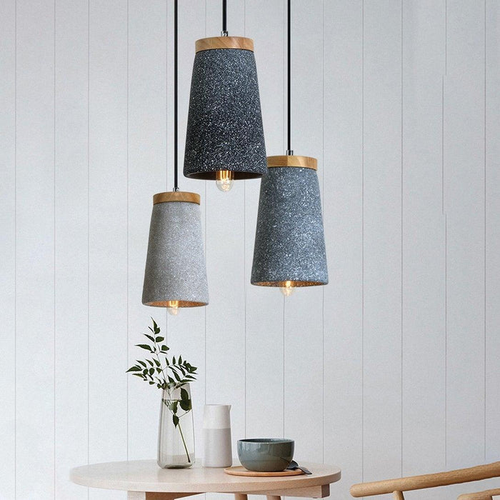 Coburg Wood Cement Pendant Light-DWHOME