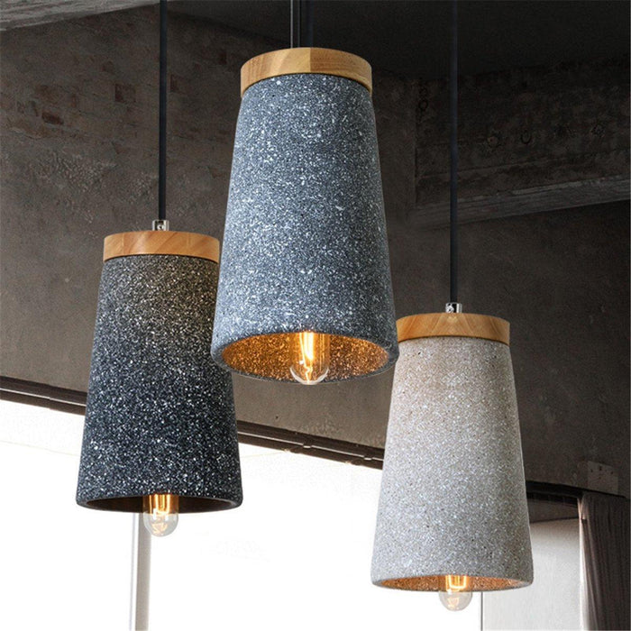 Coburg Wood Cement Pendant Light-DWHOME