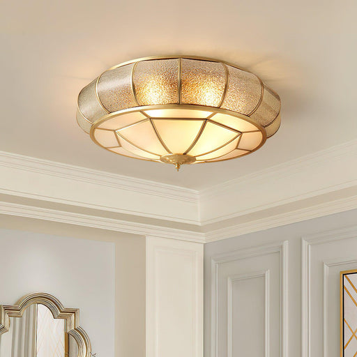 Colonial Glass Drum Ceiling Light.