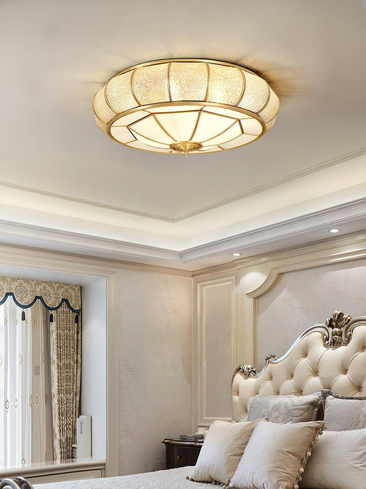 Colonial Glass Drum Ceiling Light-DWHOME