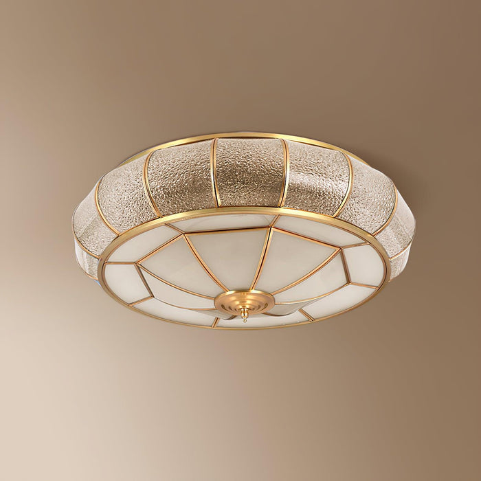 Colonial Glass Drum Ceiling Light.