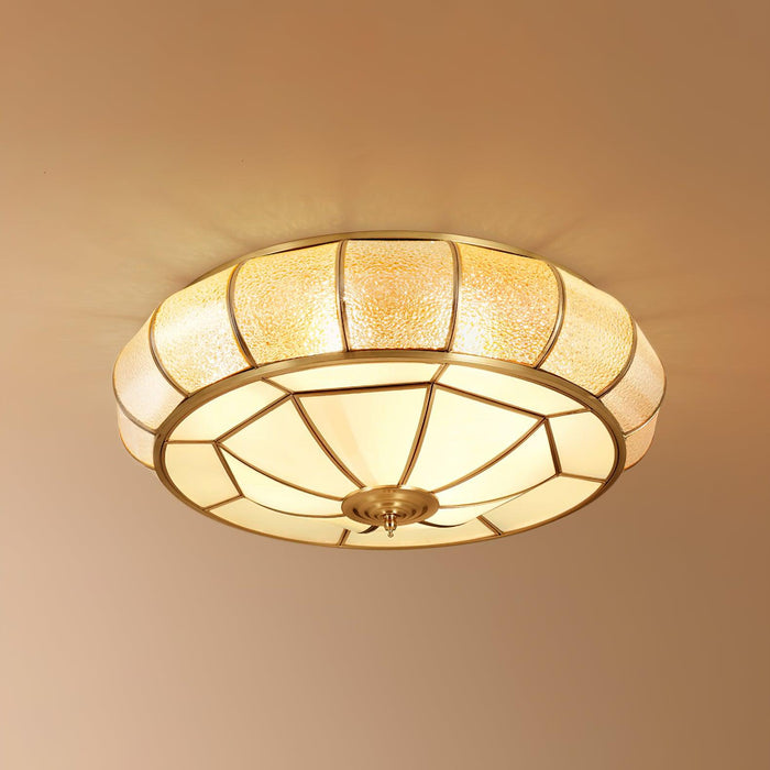 Colonial Glass Drum Ceiling Light.