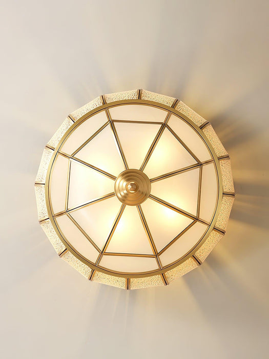 Colonial Glass Drum Ceiling Light.