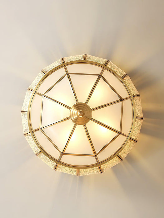 Colonial Glass Drum Ceiling Light-DWHOME