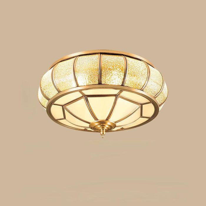 Colonial Glass Drum Ceiling Light.