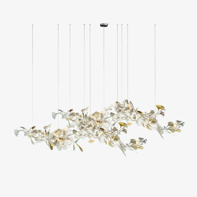 "Combinaison de feuilles dorées et blanches pour lustre Gingko-DWHOME"