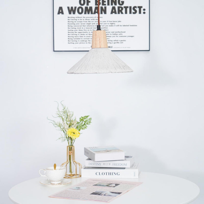 Concrete Pleated Pendant Lamp-DWHOME