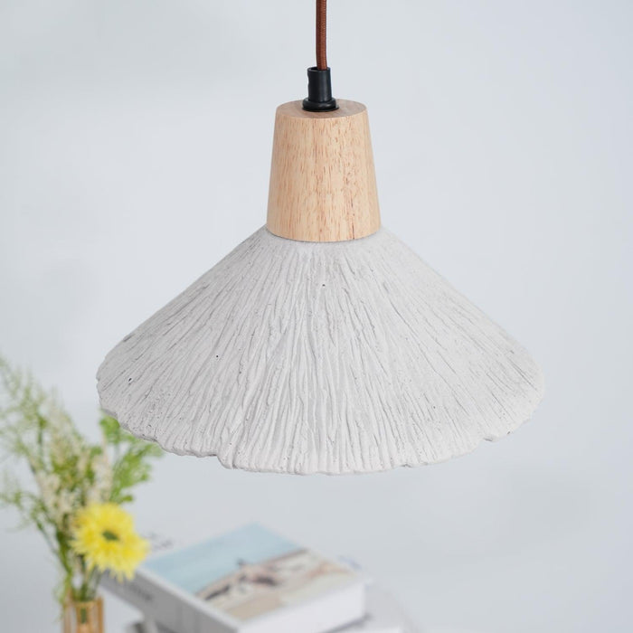 Concrete Pleated Pendant Lamp-DWHOME