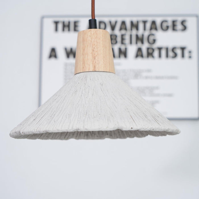 Concrete Pleated Pendant Lamp-DWHOME