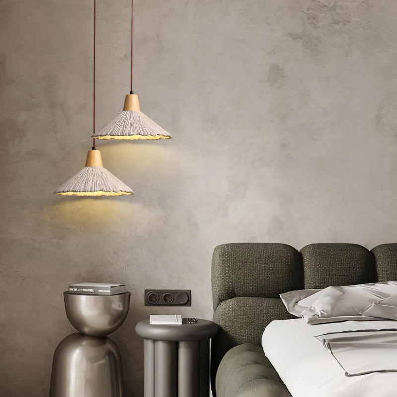 Concrete Pleated Pendant Lamp-DWHOME