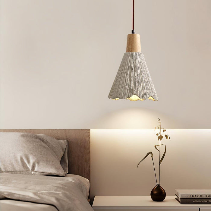 Concrete Pleated Pendant Lamp - Vakkerlight