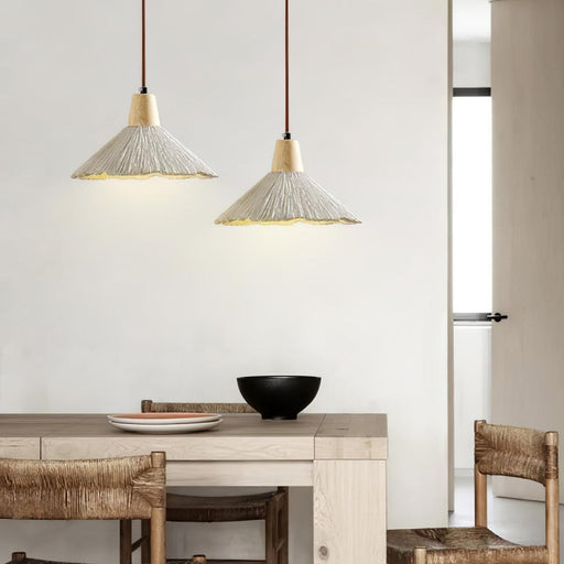 Concrete Pleated Pendant Lamp.