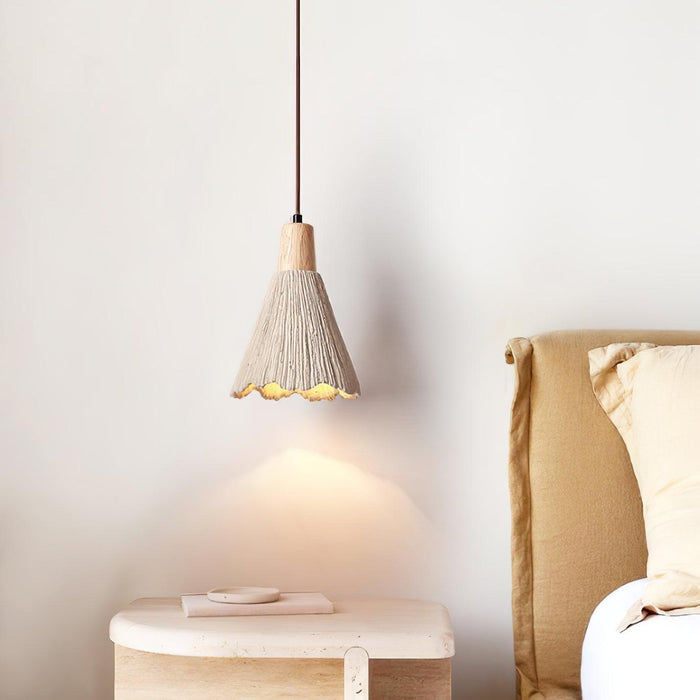 Concrete Pleated Pendant Lamp - Vakkerlight