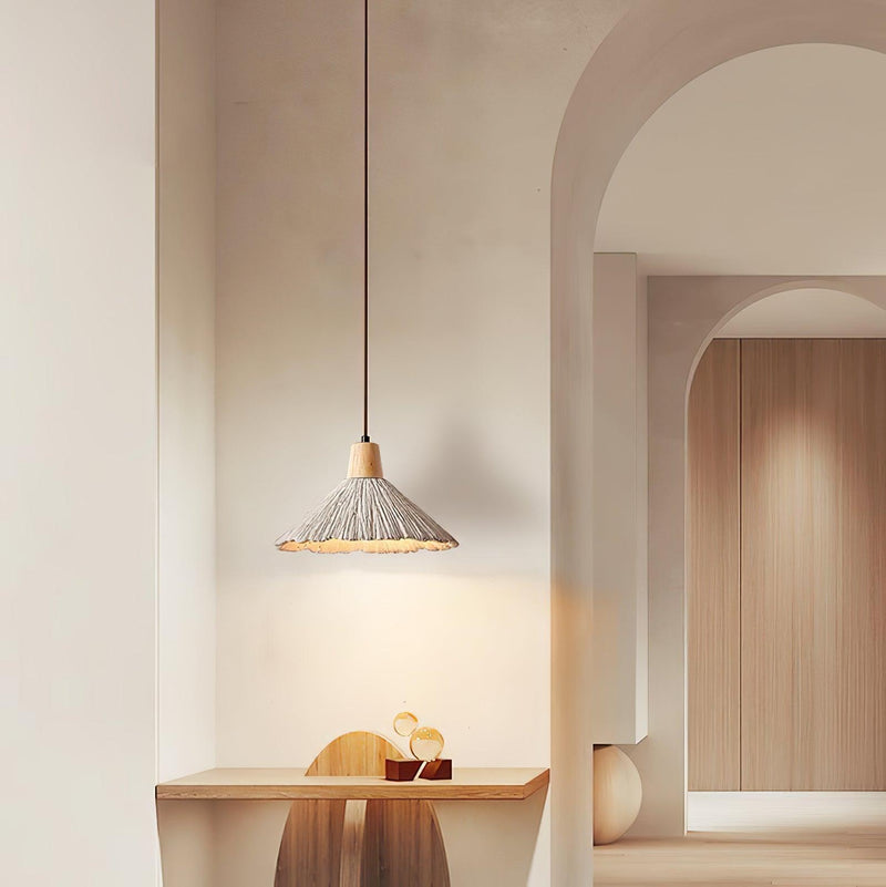 Concrete Pleated Pendant Lamp-DWHOME