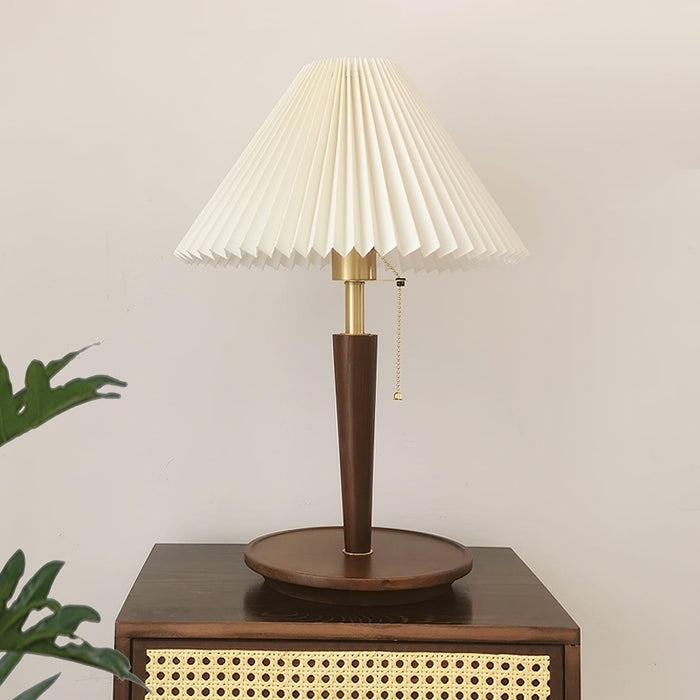 Cone Pleated Fabric Table Lamp-DWHOME