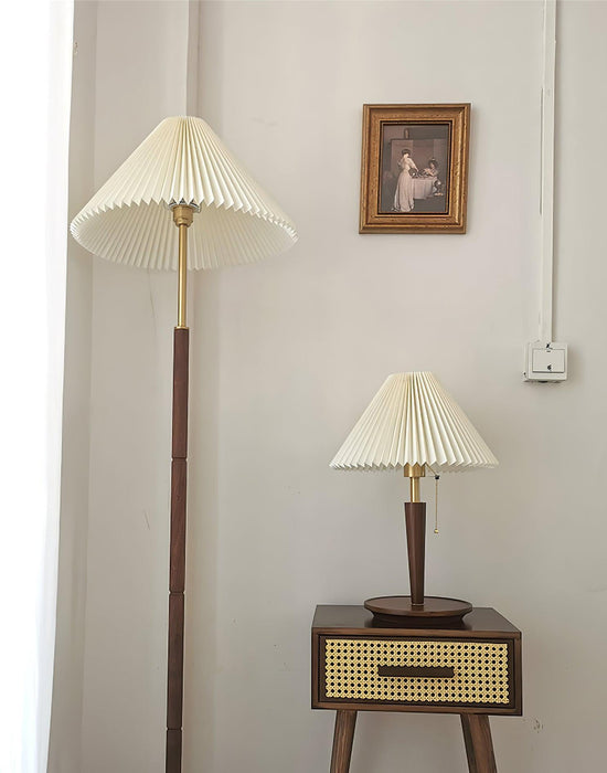 Cone Pleated Fabric Table Lamp-DWHOME