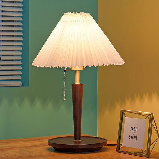 Cone Pleated Fabric Table Lamp-DWHOME