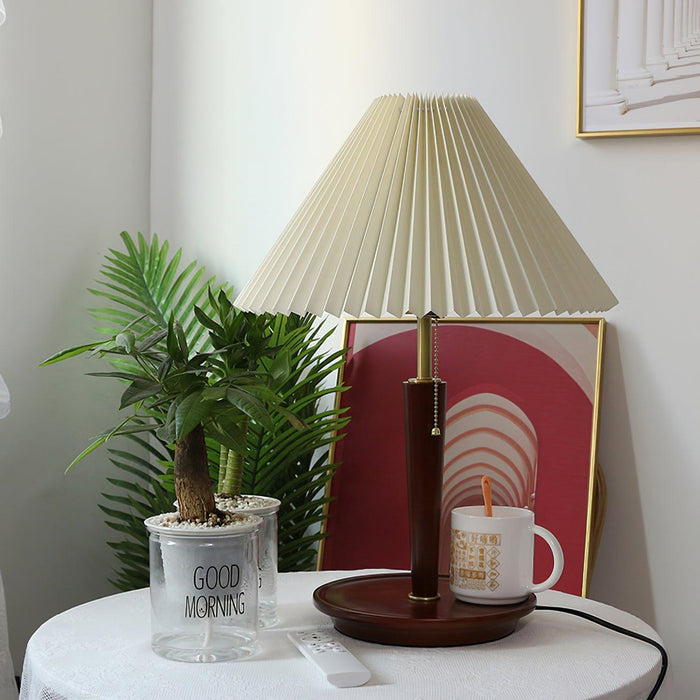 Cone Pleated Fabric Table Lamp-DWHOME
